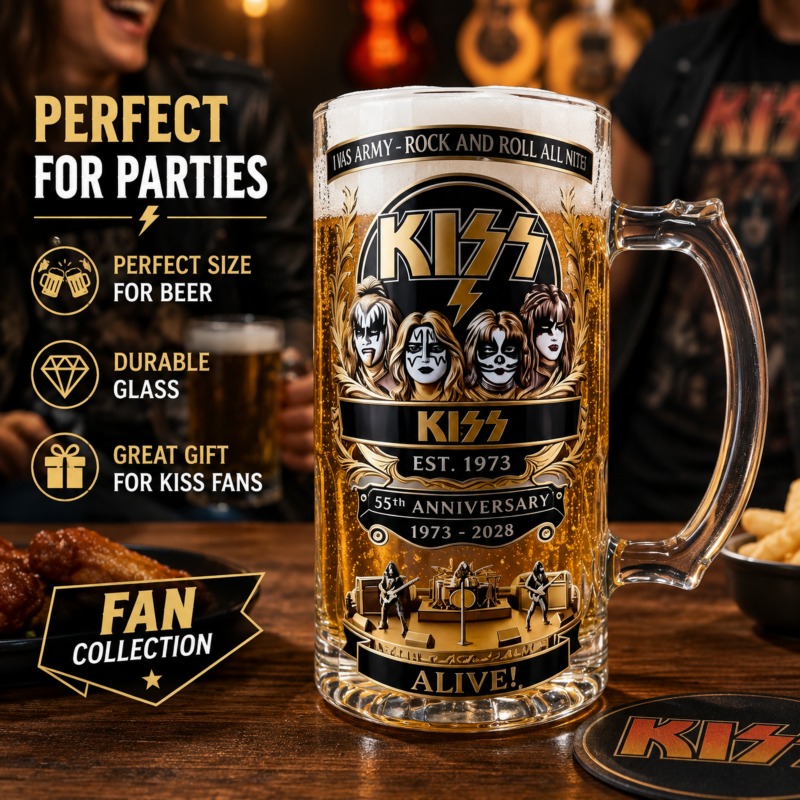 55th Anniversary KISS Rock Ban - Beer Mug Handled recension och pris