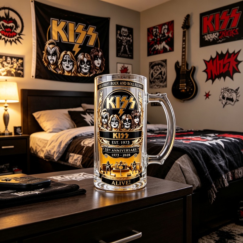 55th Anniversary KISS Rock Ban - Beer Mug Handled recension och pris