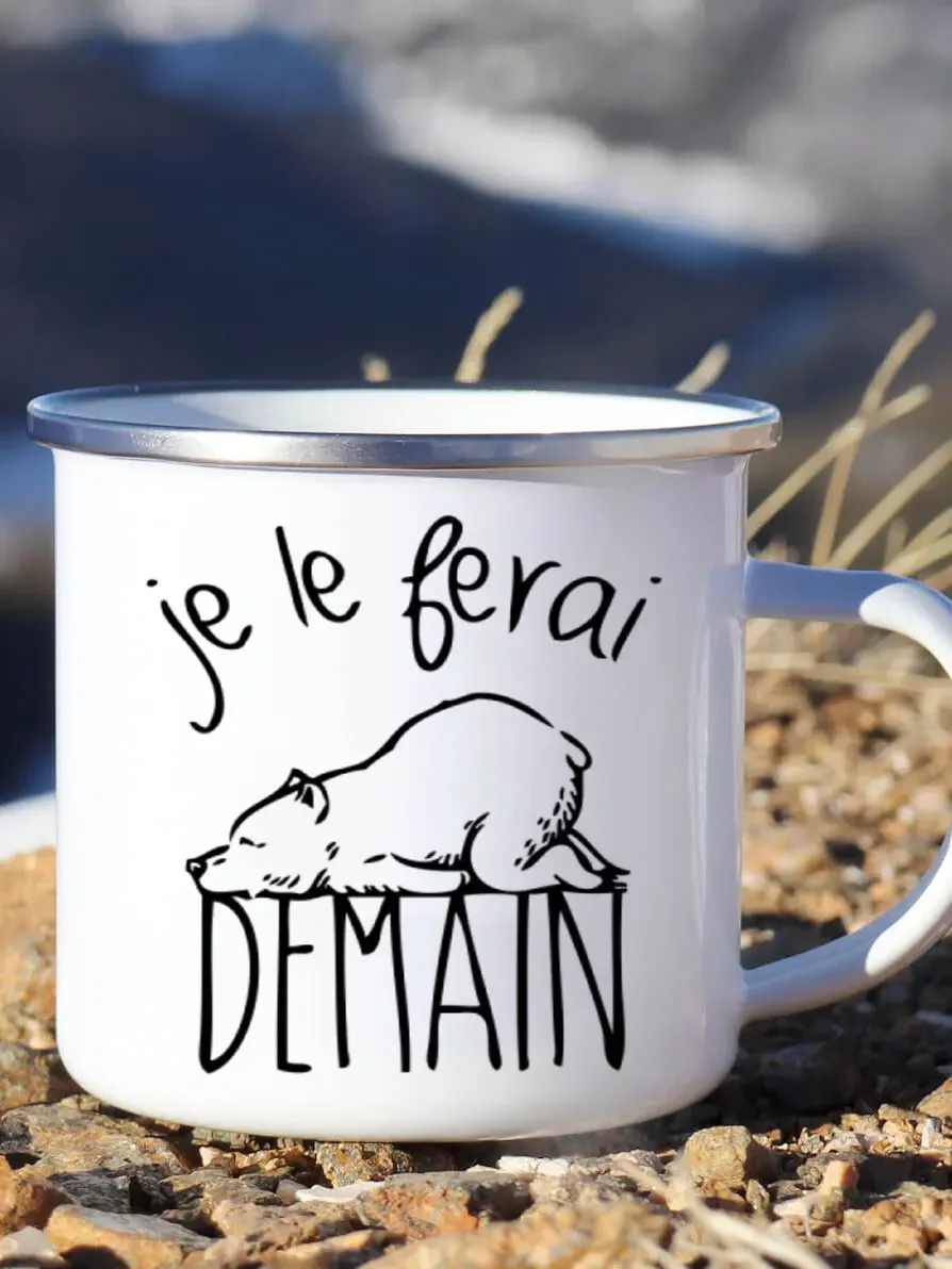 Cute Enamel Coffee Mug French  - Wine Beer Best recension och pris
