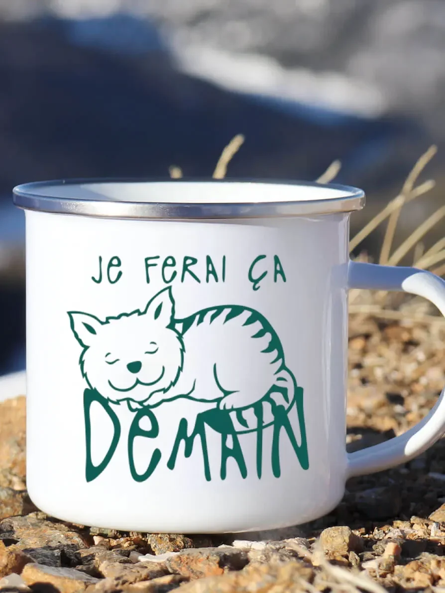 Cute Enamel Coffee Mug French  - Wine Beer Best recension och pris