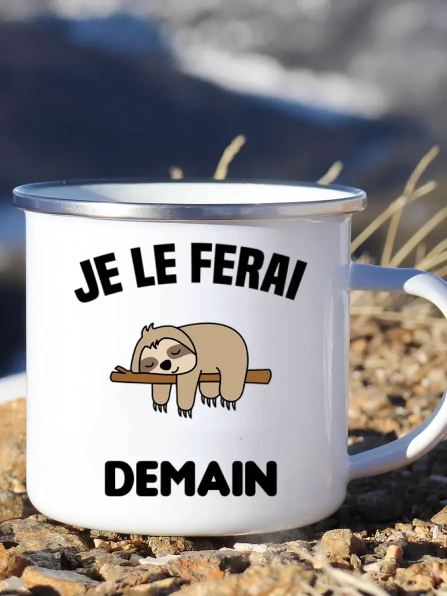 Cute Enamel Coffee Mug French  - Wine Beer Best recension och pris
