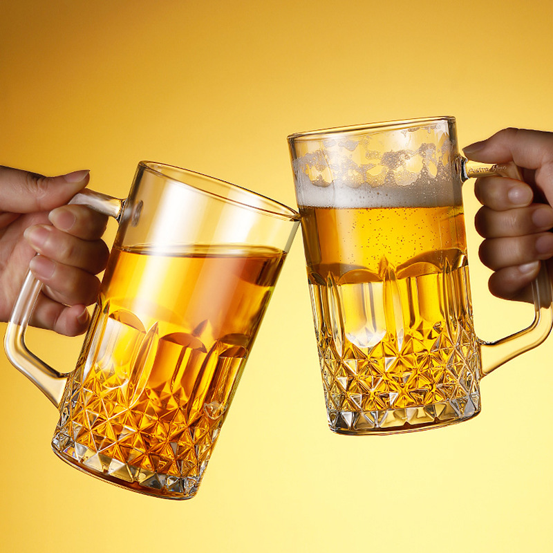 600ml/1000ml Beer Glass with H - Beer Mug Handled recension och pris