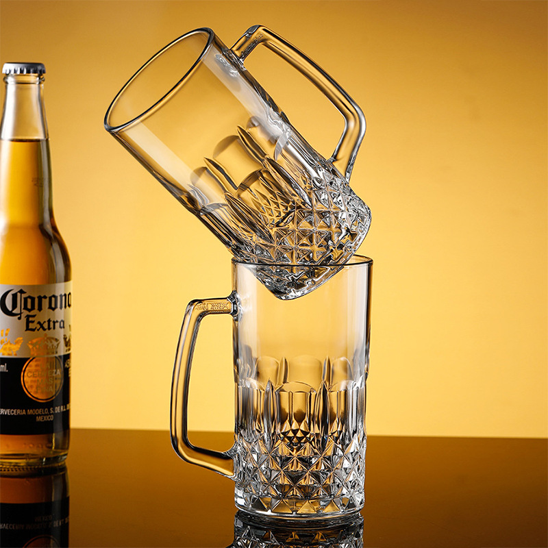 600ml/1000ml Beer Glass with H - Beer Mug Handled recension och pris