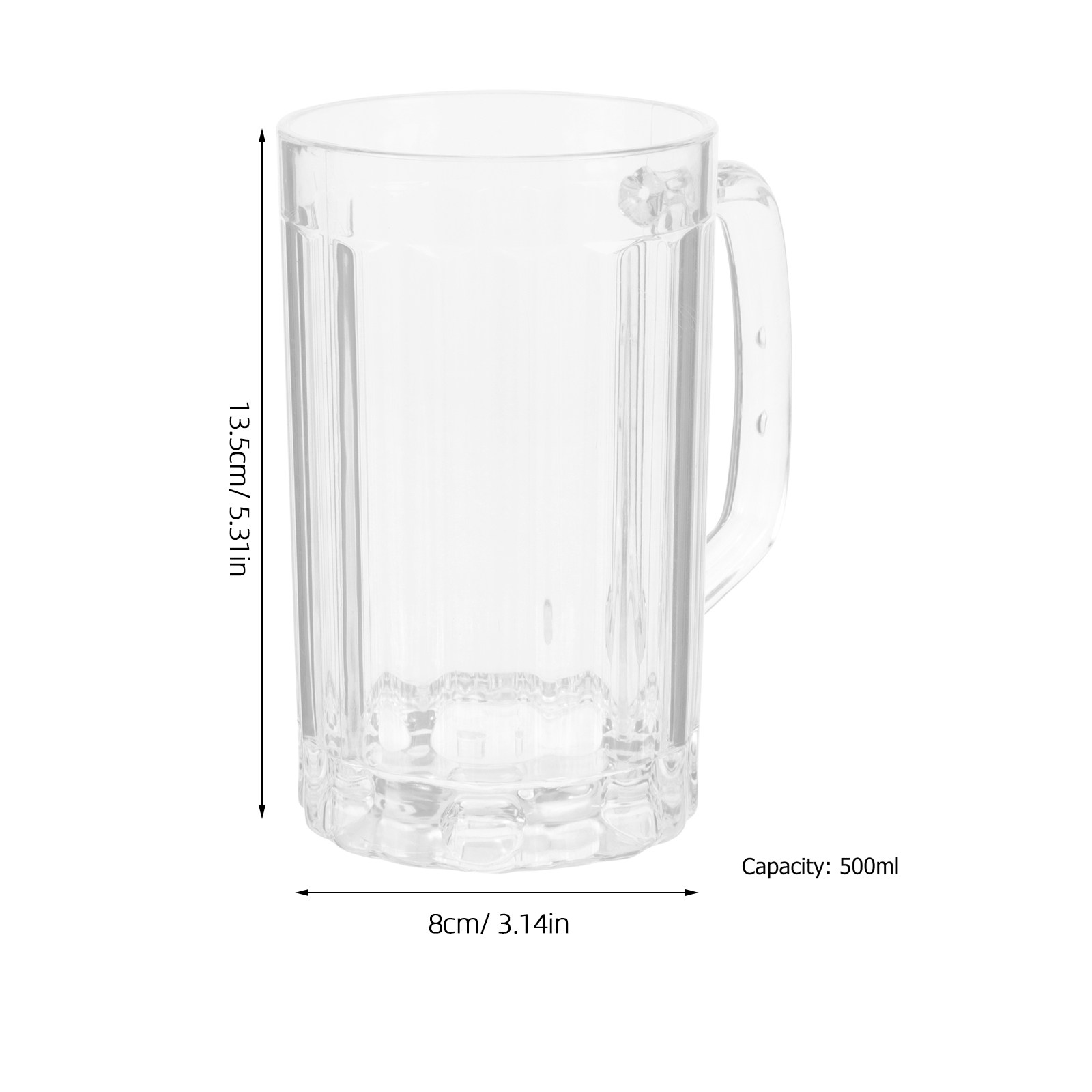 2Pcs 500Ml High-Quality Plasti - Beer Mug Handled recension och pris