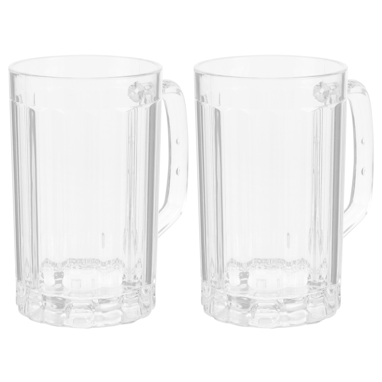 2Pcs 500Ml High-Quality Plasti - Beer Mug Handled recension och pris