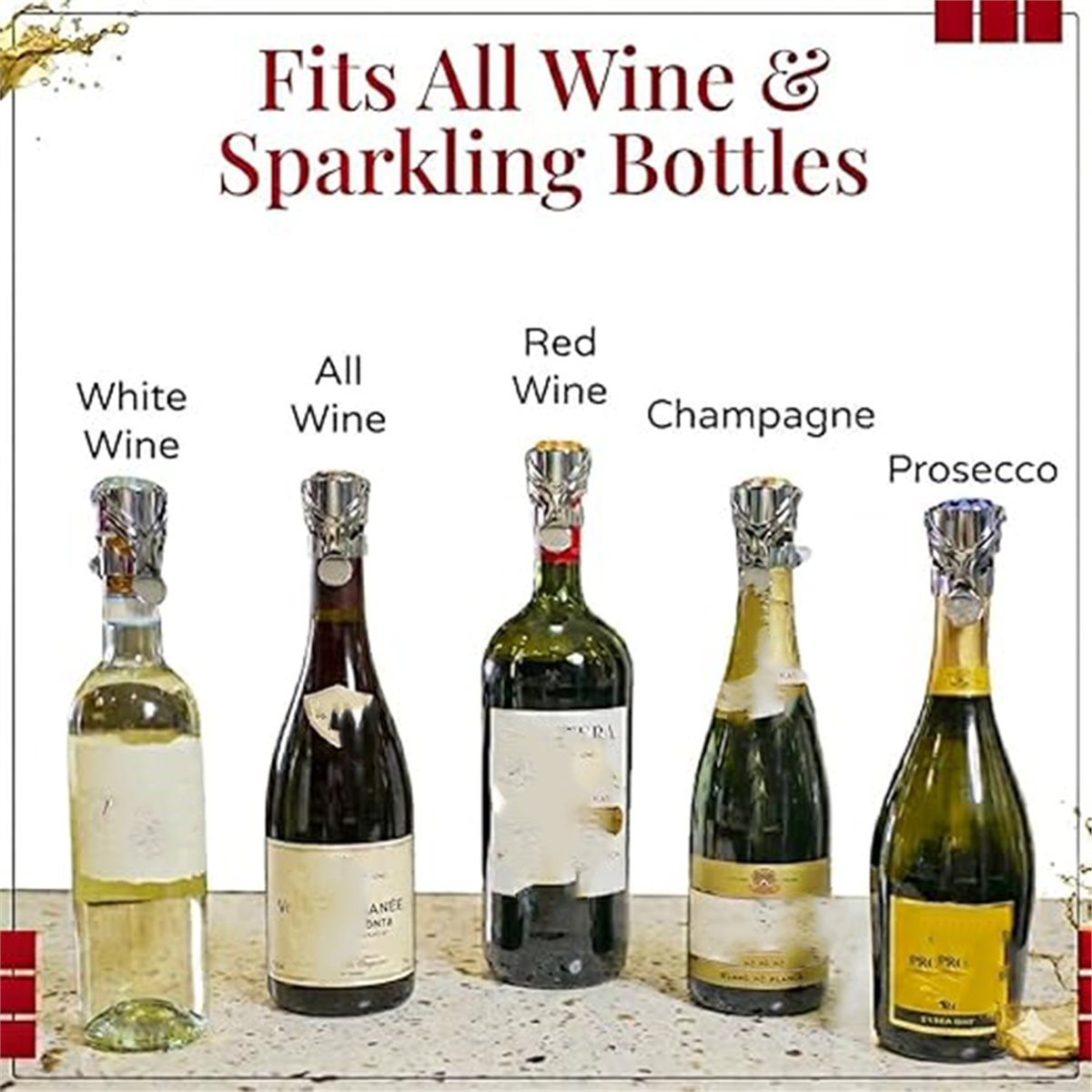 (A02R] 2Pcs Wine Stopper & Cha - Wine & Beer Guayaquil recension och pris