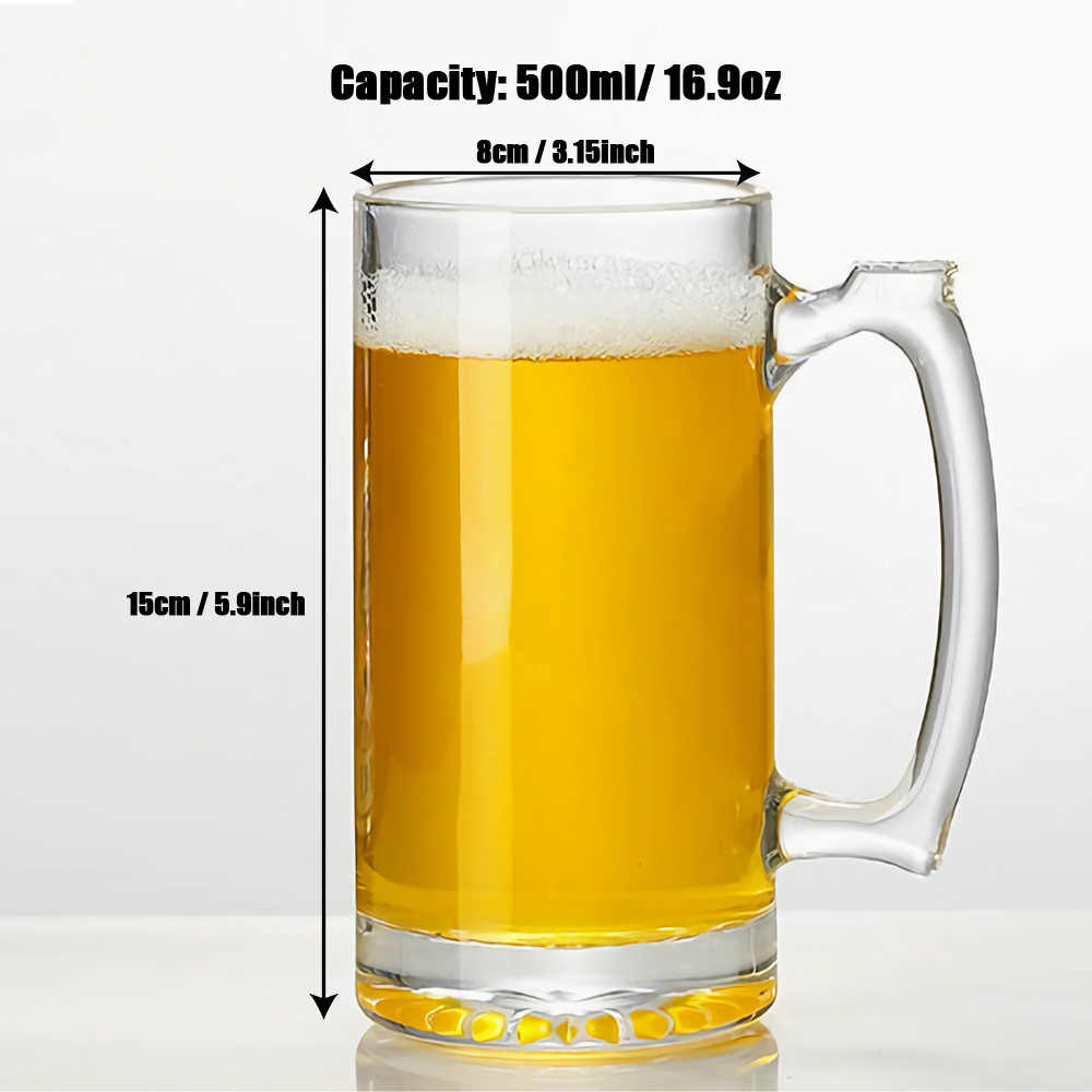 Personalized Beer Glass 500ml/ - Beer Mug Handled recension och pris